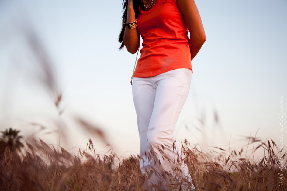 Stylishlyme Orange and White Outfit