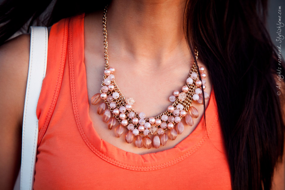 Stylishlyme peach necklace