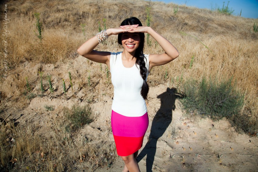 Bright Pink and Red Skirt