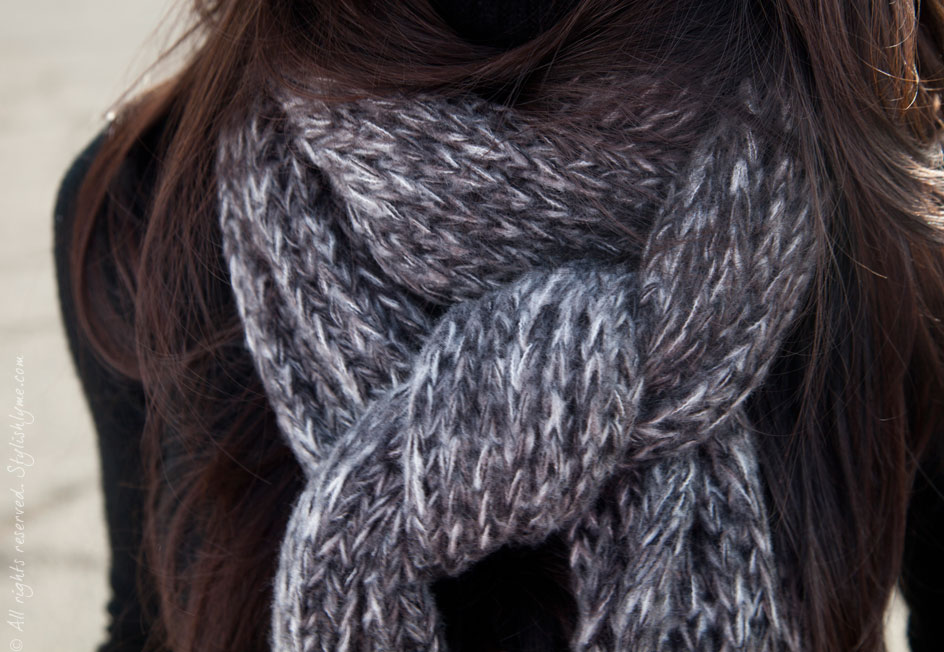 Stylishlyme Gray and Black Scarf