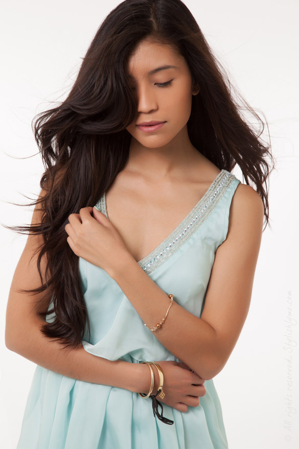 Stylishlyme - Jeweled Dress Neckline