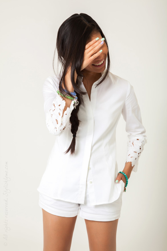 Stylishlyme - White Outfit with Bracelets