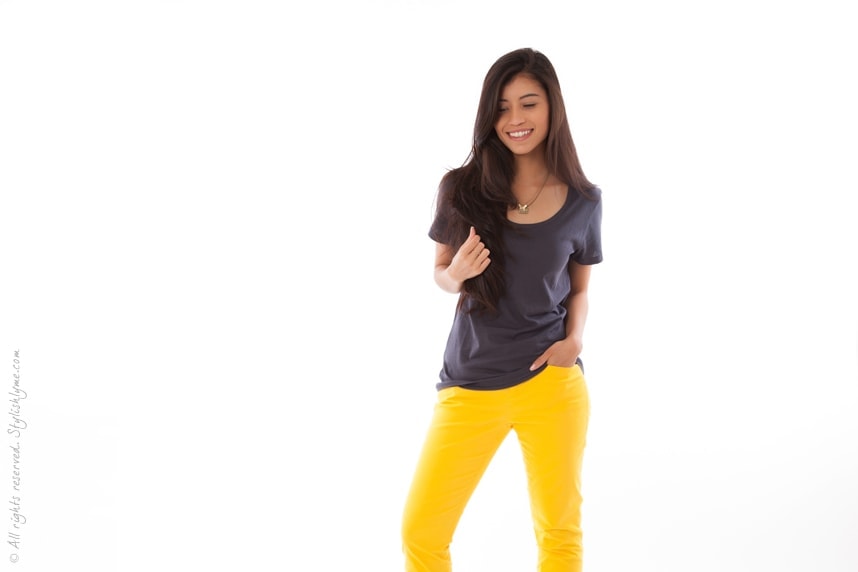Simple Colored Jeans and Tee