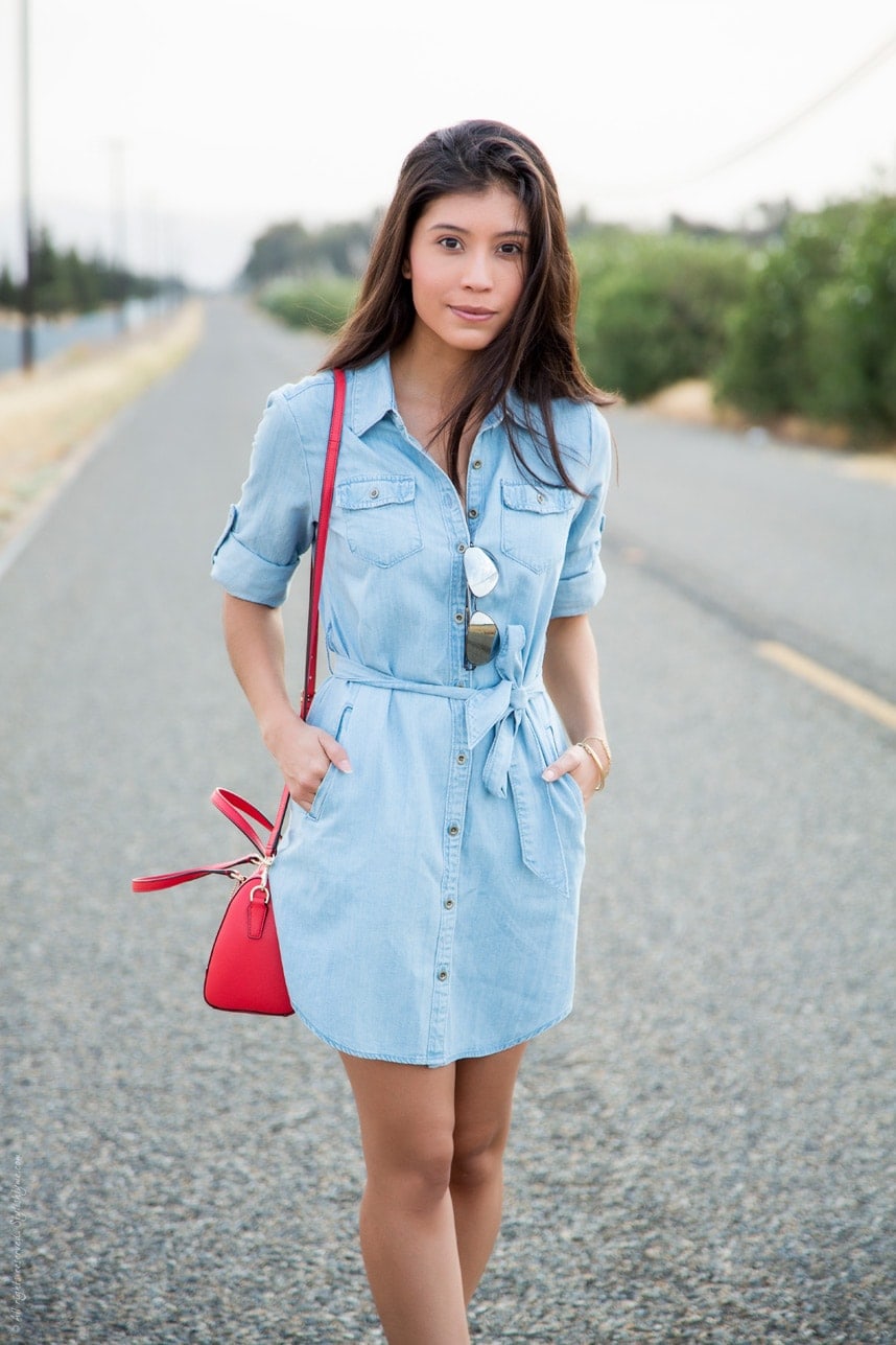 How to Wear a Chambray Shirtdress