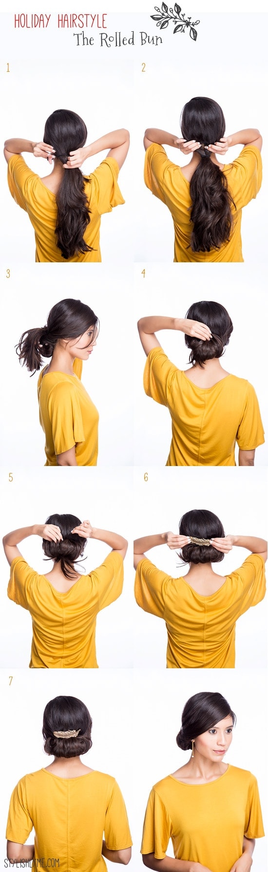 Holiday Hairstyle Tutorial - The Low Rolled Bun