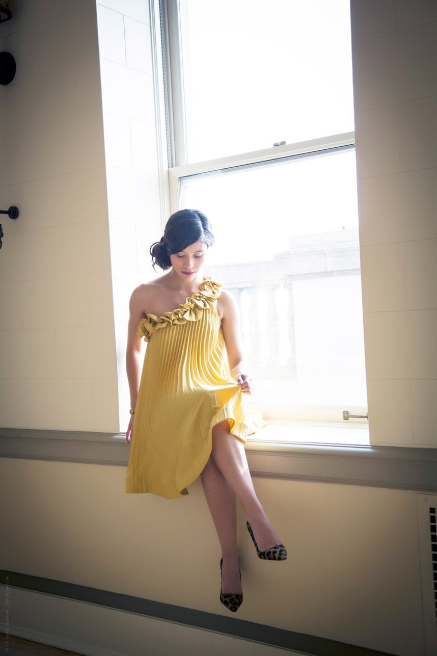 Stylishlyme - Yellow dress andd Leopard heels