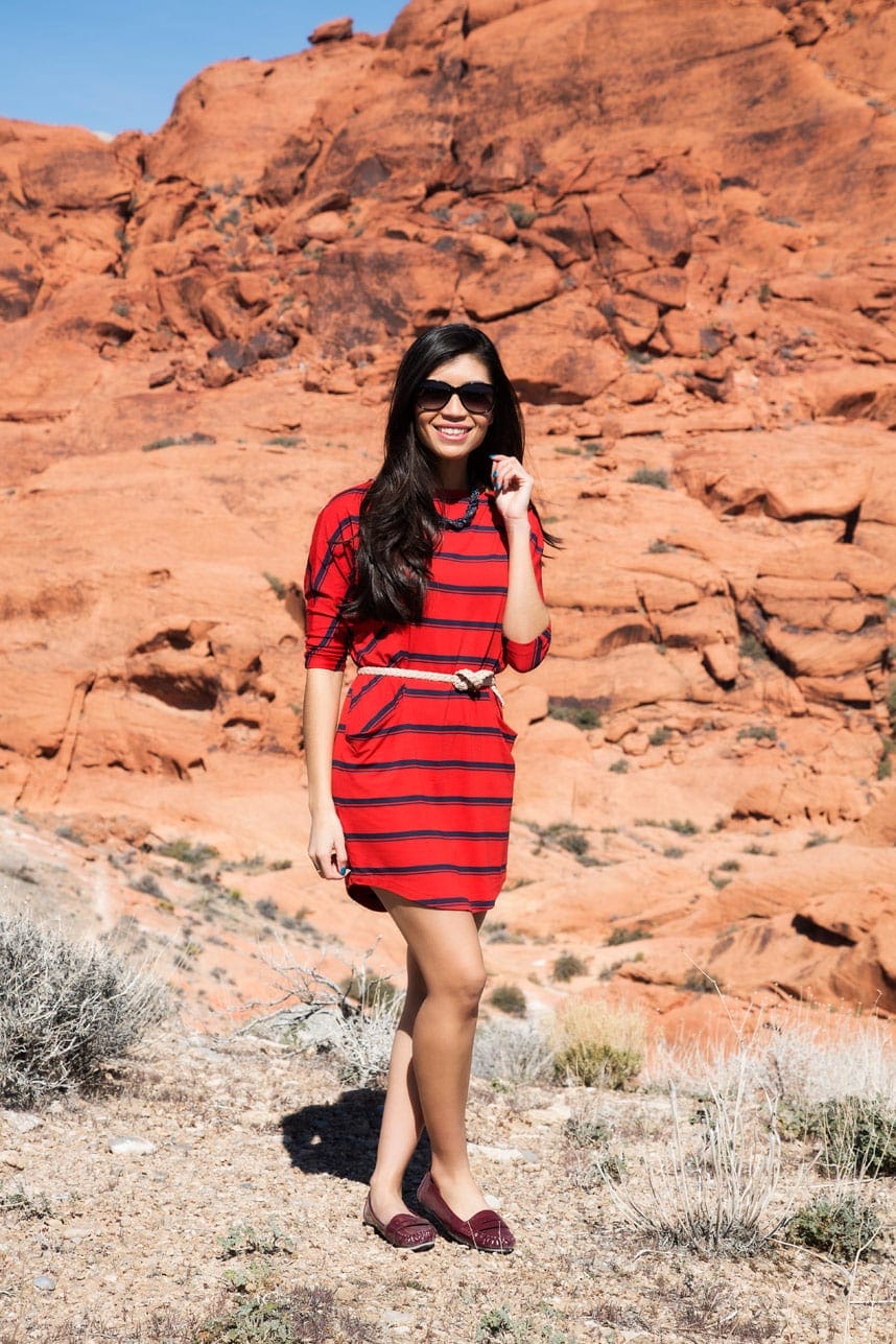 Stylishlyme - Spring Striped Red Dress