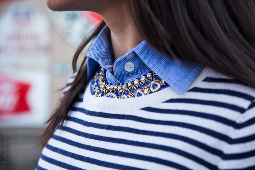 Striped Jewelled Necklace