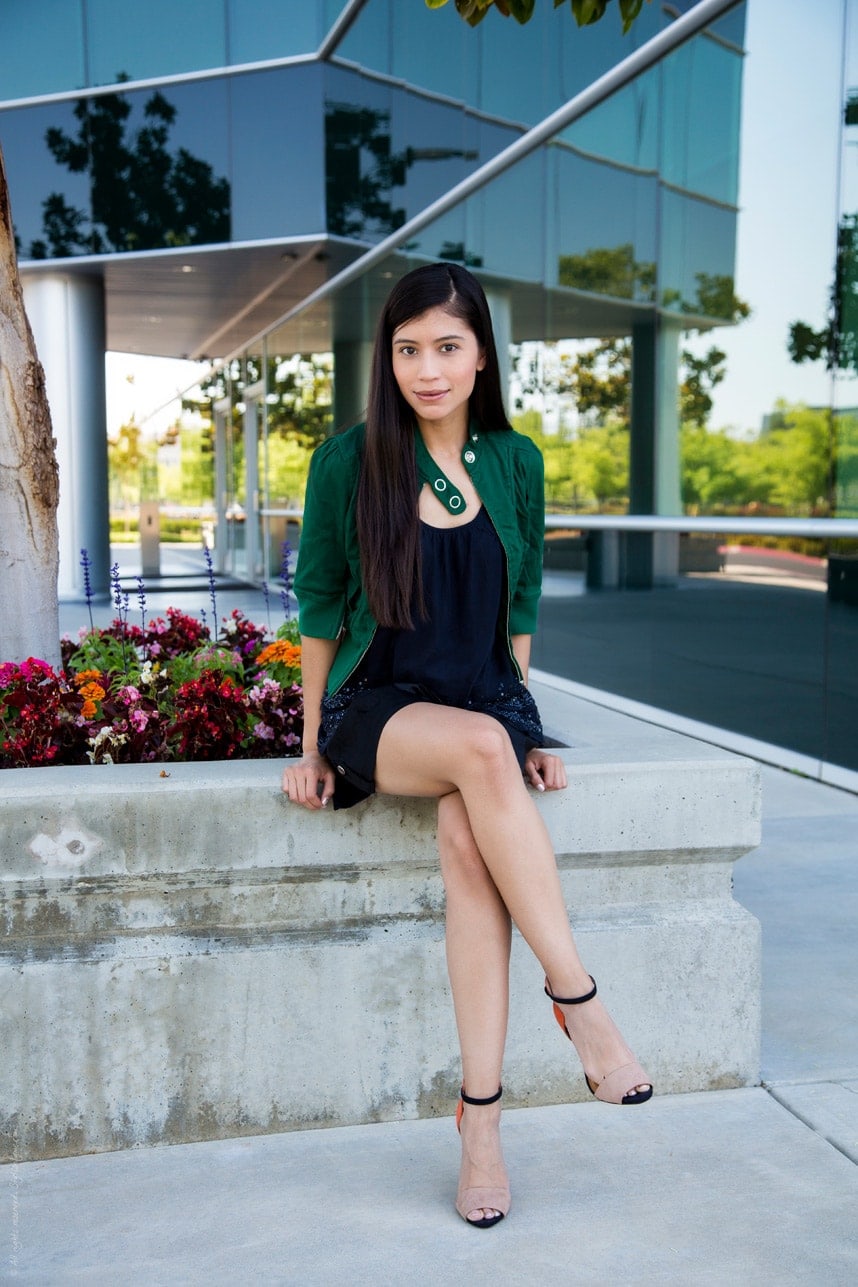Fashion Blogger Stylishlyme - Black and Green Outfit