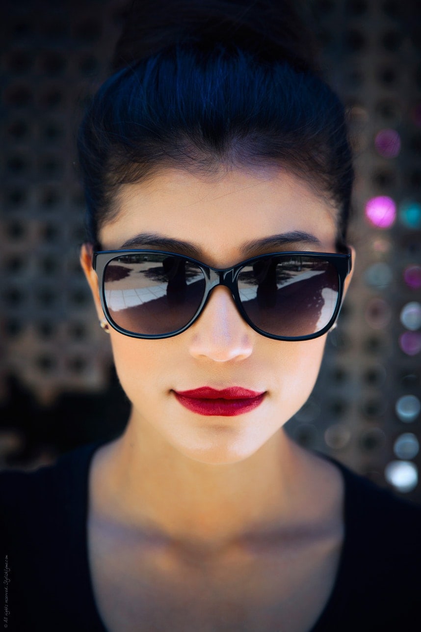 Closeup Sunglasses and Red Lips  - Stylishlyme