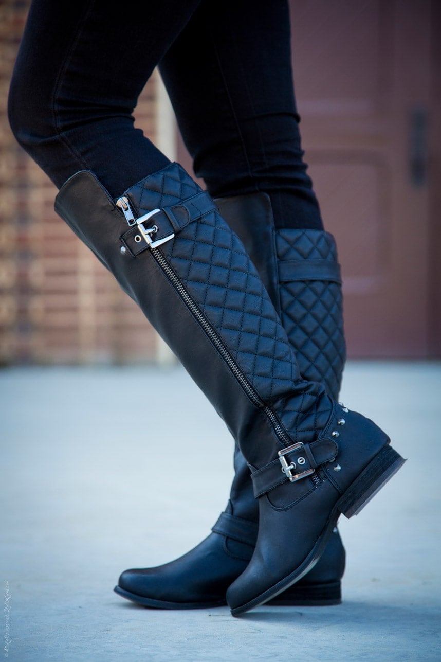 Black Flat Riding Boots - Stylishlyme