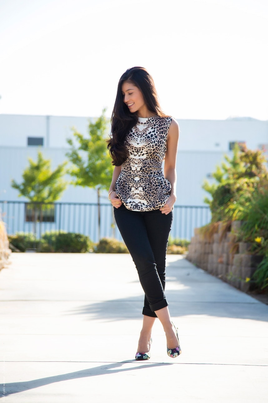 Peplum and Floral Outfit - Stylishylme