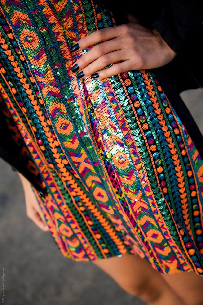Bright Sequined Colorful Dress - Stylishlyme