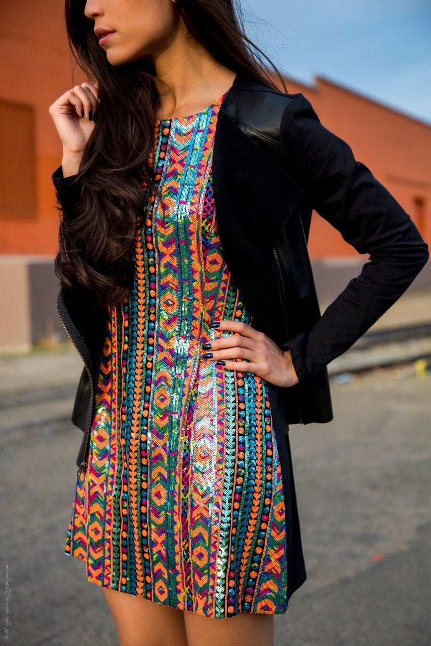 Colorful Sequins Black Jacket - Stylishlyme