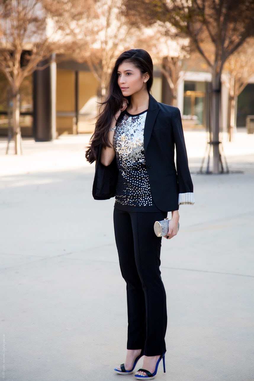 black and silver sequined outfit - Stylishlyme