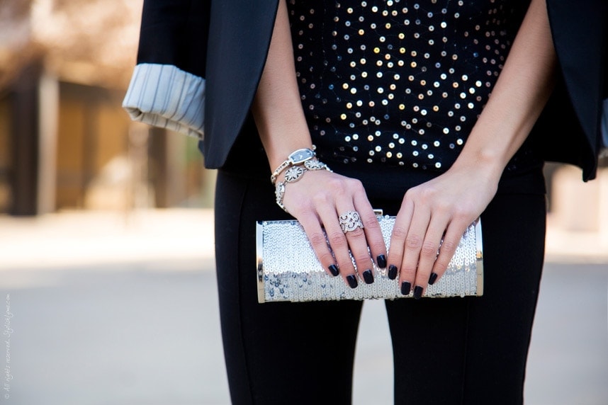 silver sequined accessories - Stylishlyme