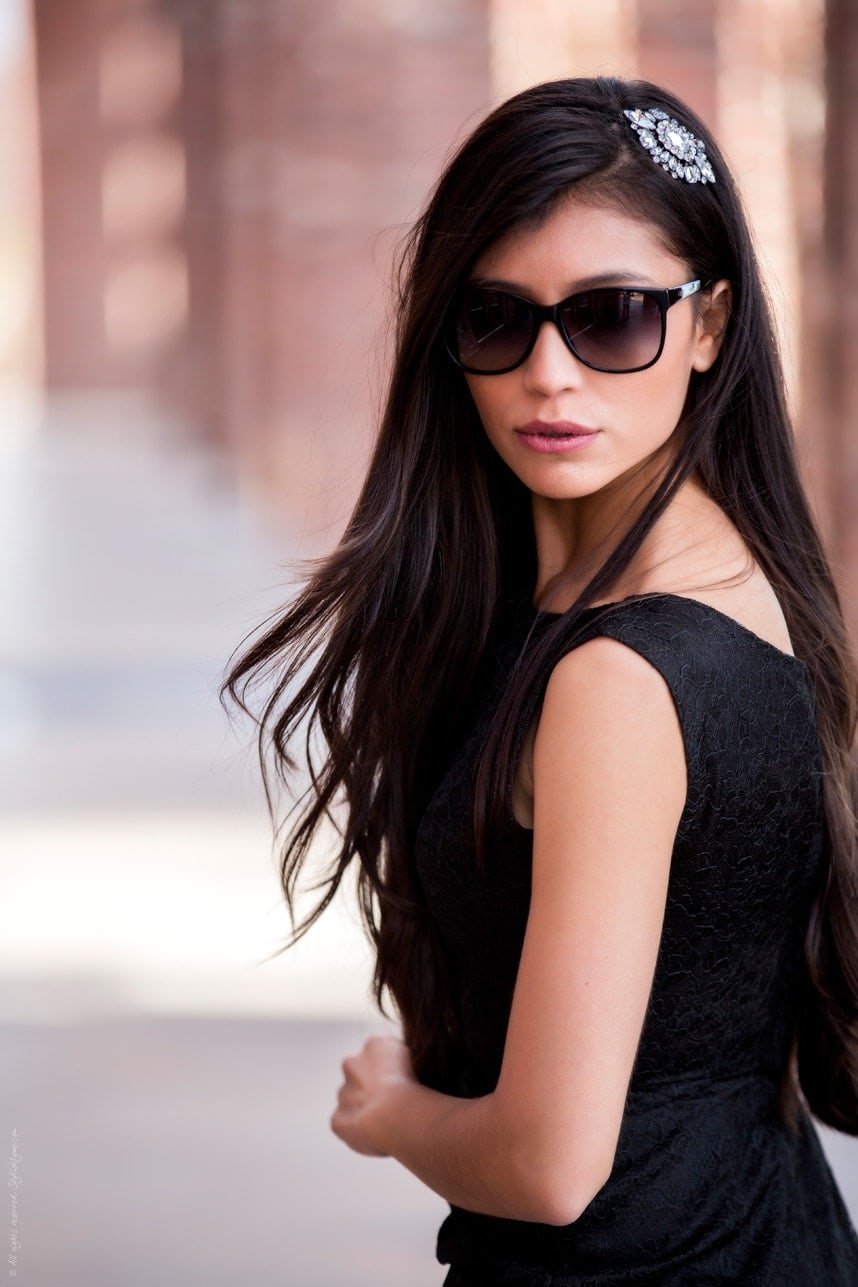 Black Sunglasses Black Dress - Stylishlyme