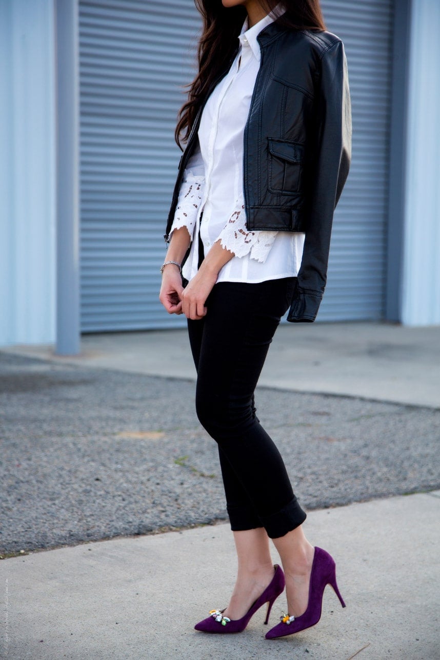 Black and White Outfit with Heels - Stylishlyme