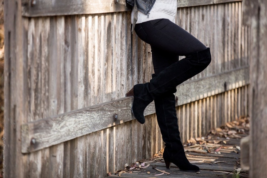 Suede black thigh high boots - Stylishlyme