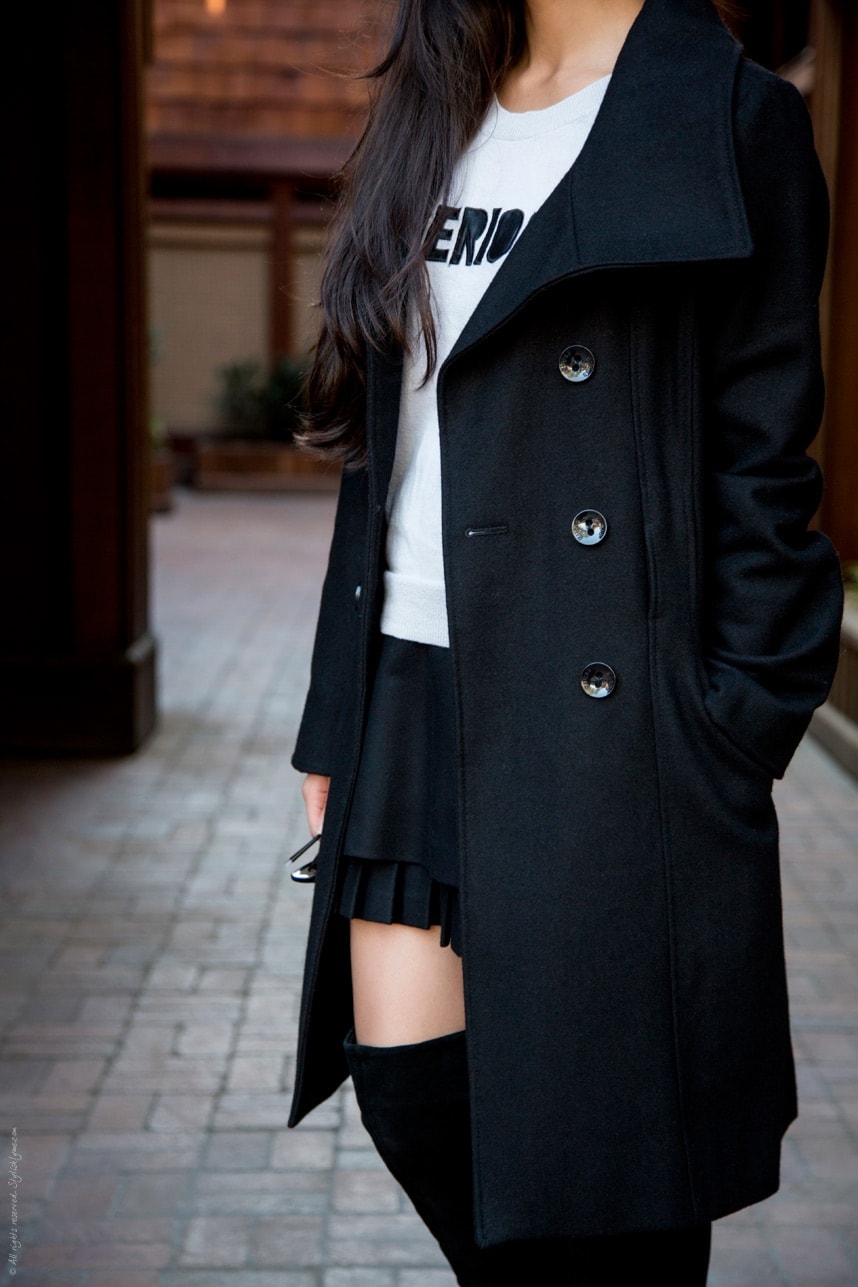 Black Gray Outfit for Winter - Stylishlyme