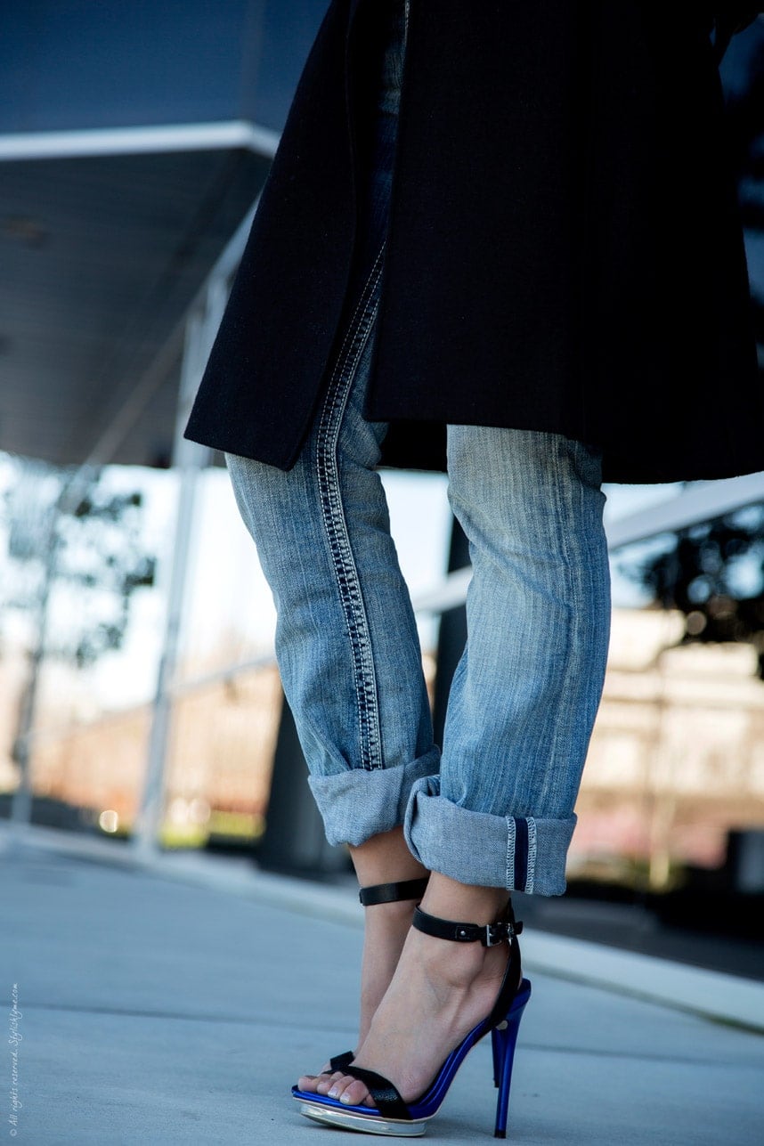 boyfriend jeans and  heeled sandals - Stylishlyme