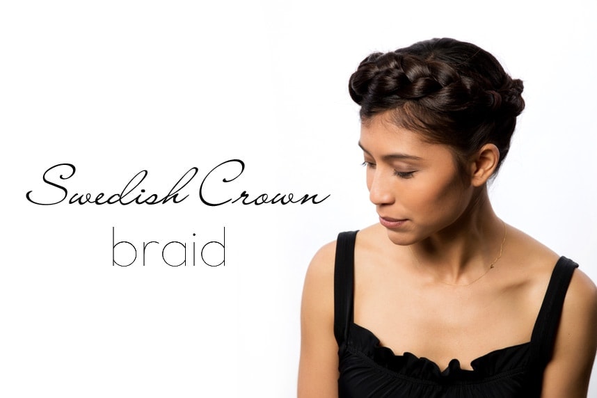 crown braid tutorial for long dark hair - Stylishlyme