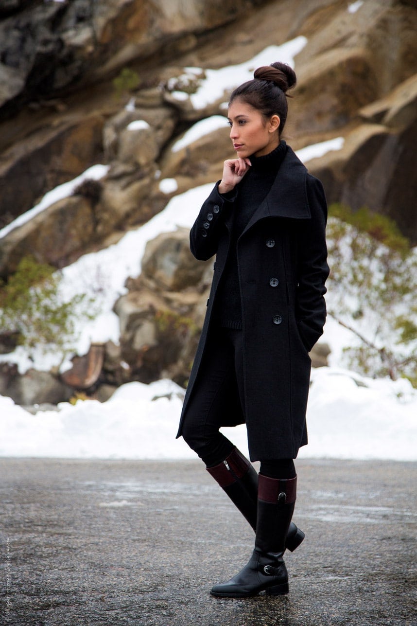all black winter outfit snow - Stylishlyme.com