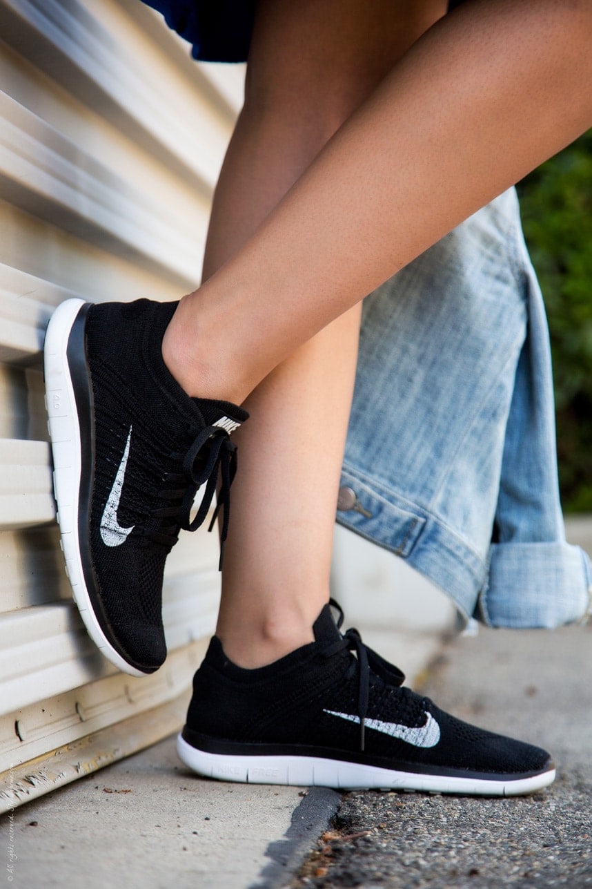 Black  and White Nike Flyknit Sneakers