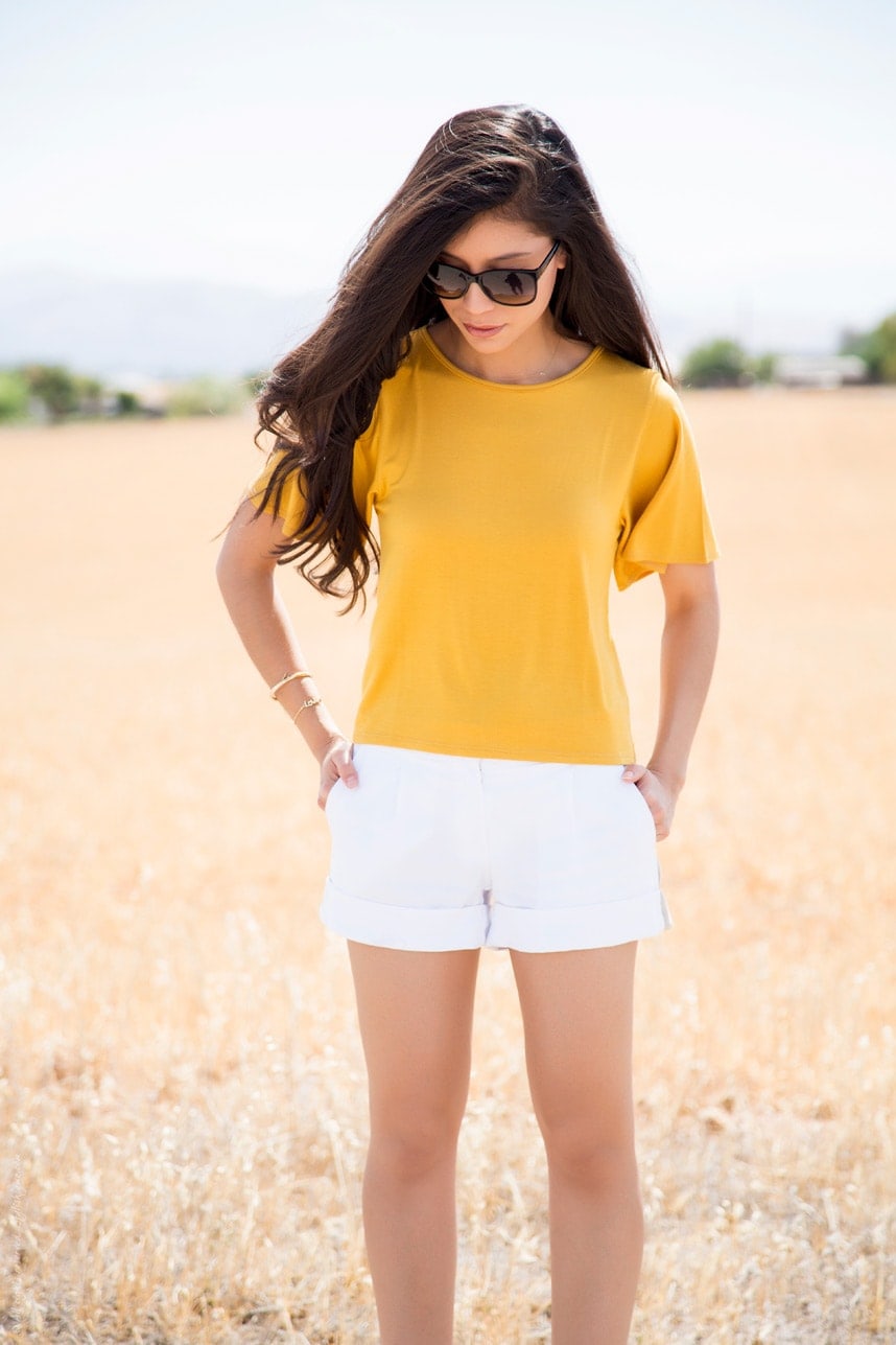 Yellow and white outfit for summer - outfit inspiration and fashion tips - stylishlyme.com