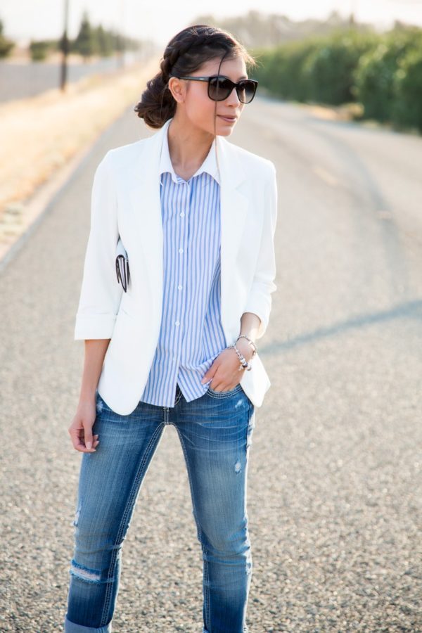 Casual Way Way to Wear a White Blazer This Summer