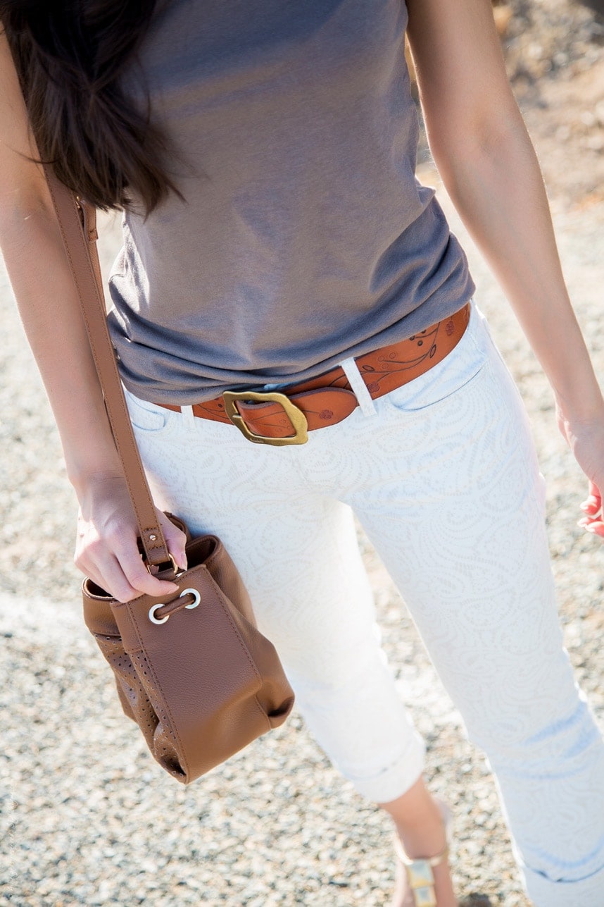 Brown leather with with Brass Buckle - Visit Stylishlyme.com for more outfit photos and style tips