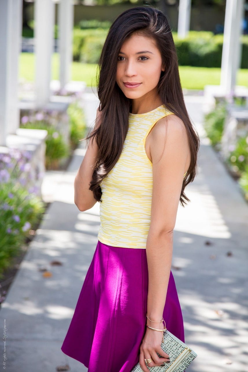 Cute Yellow and fuchsia summer outfit - Visit Stylishlyme.com for more outfit inspiration and style tips