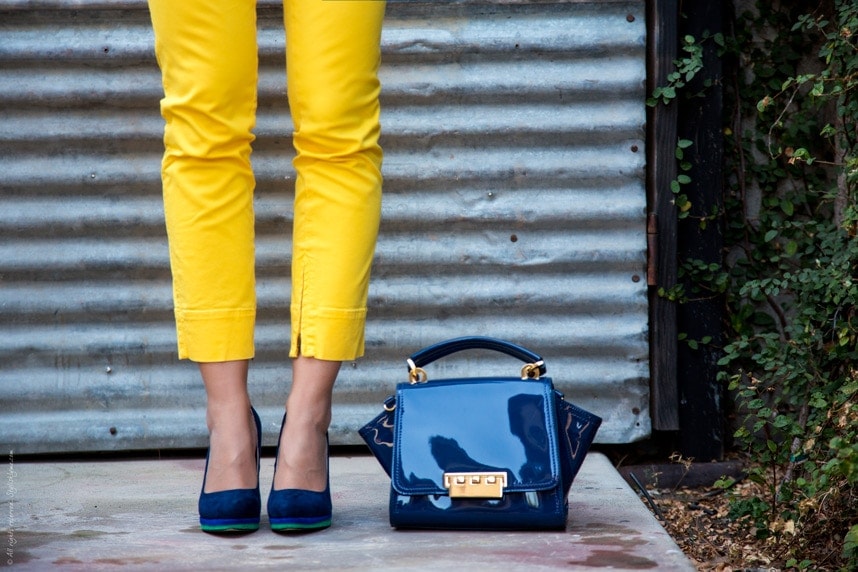 How to Wear Yellow and Navy in an Outfit - Visit Stylishlyme.com for more outfit photos and style tips