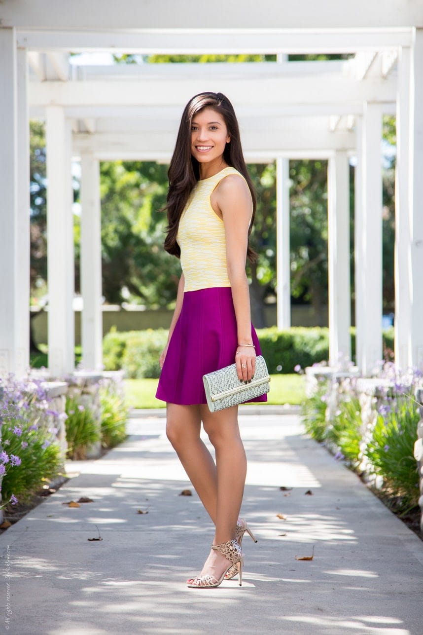 Yellow and fuchsia summer outfit - Visit Stylishlyme.com for more outfit inspiration and style tips