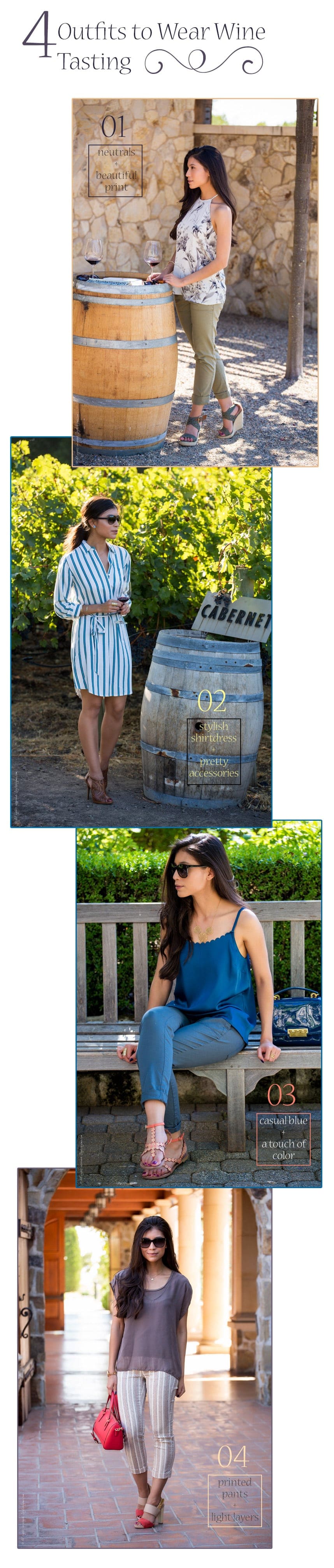 4 outfits to wear wine tasting - Visit Stylishlyme.com for more outfit inspiration and style tips