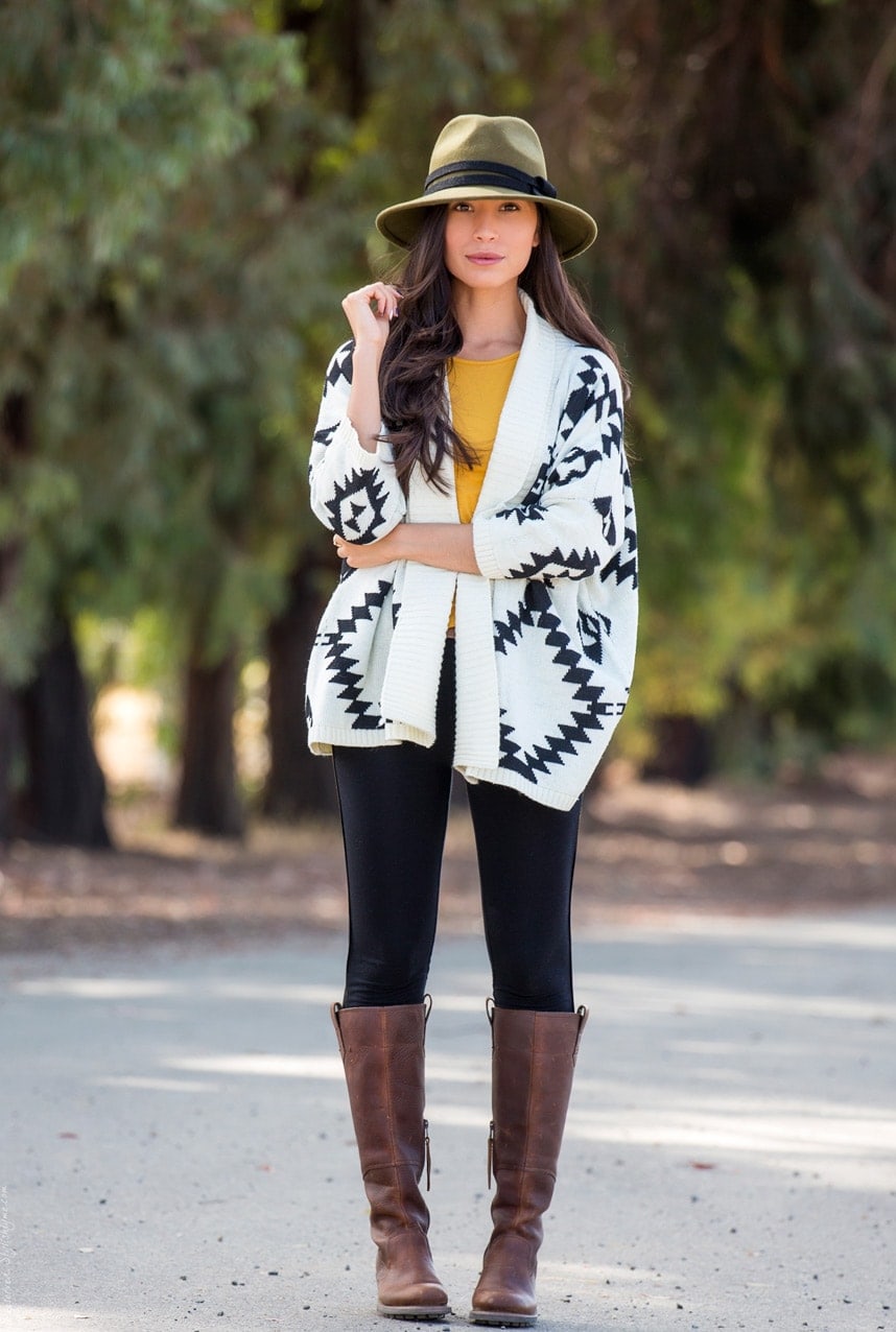 An Aztec Cardigan for Fall - Visit Stylishlyme.com for more outfit inspiration and style tips