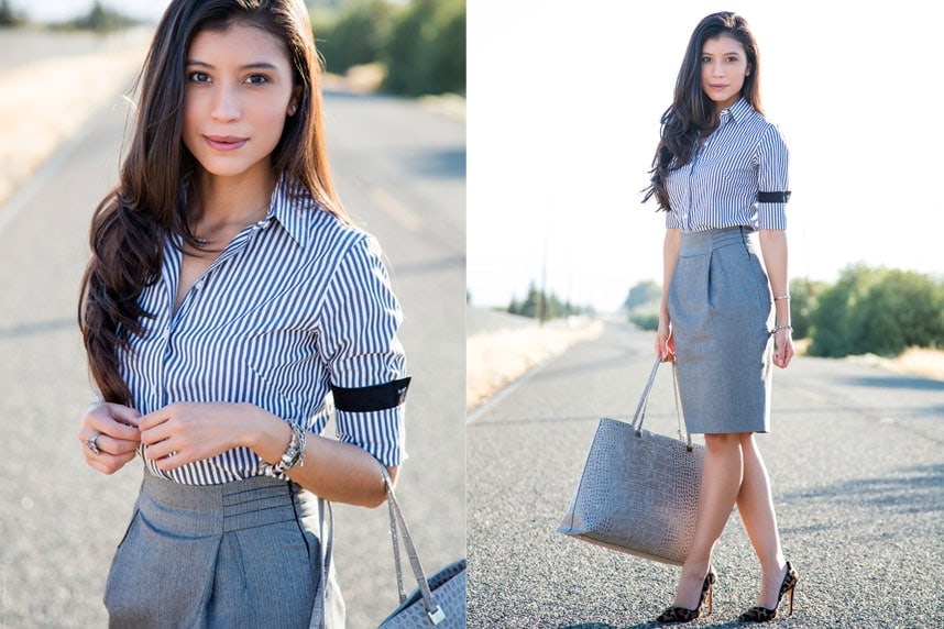 Zara Pencil Skirt striped pattern casual look Fashion Skirts Pencil Skirts 