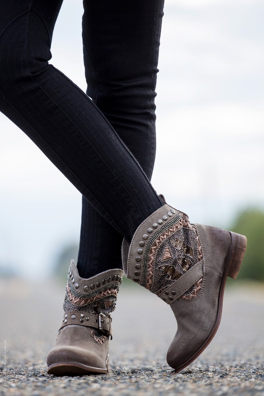 What to wear with embellished booties - Visit Stylishlyme.com for more outfit inspiration and style tips