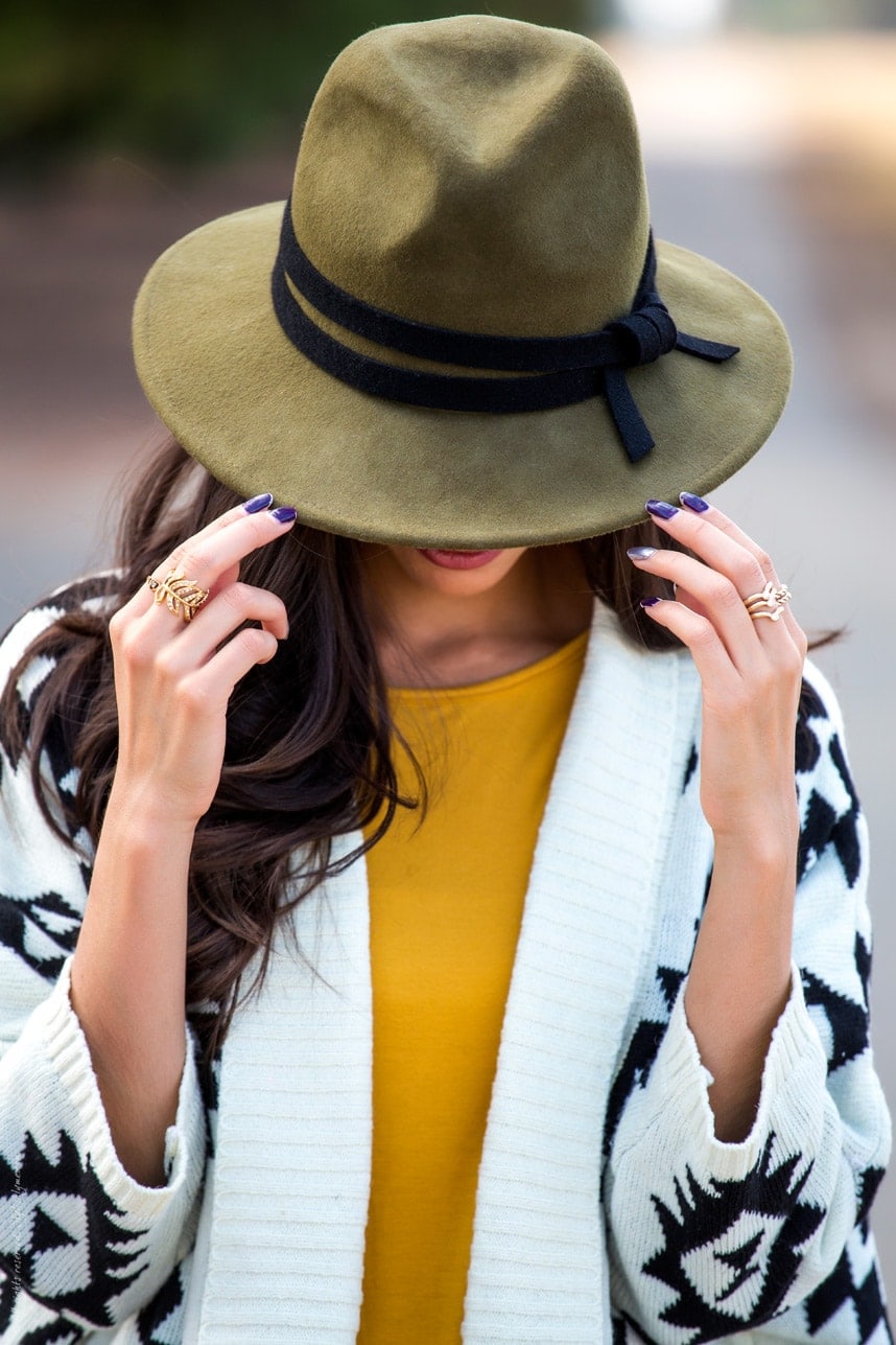 Wool Olive Green Hat - Visit Stylishlyme.com for more outfit inspiration and style tips
