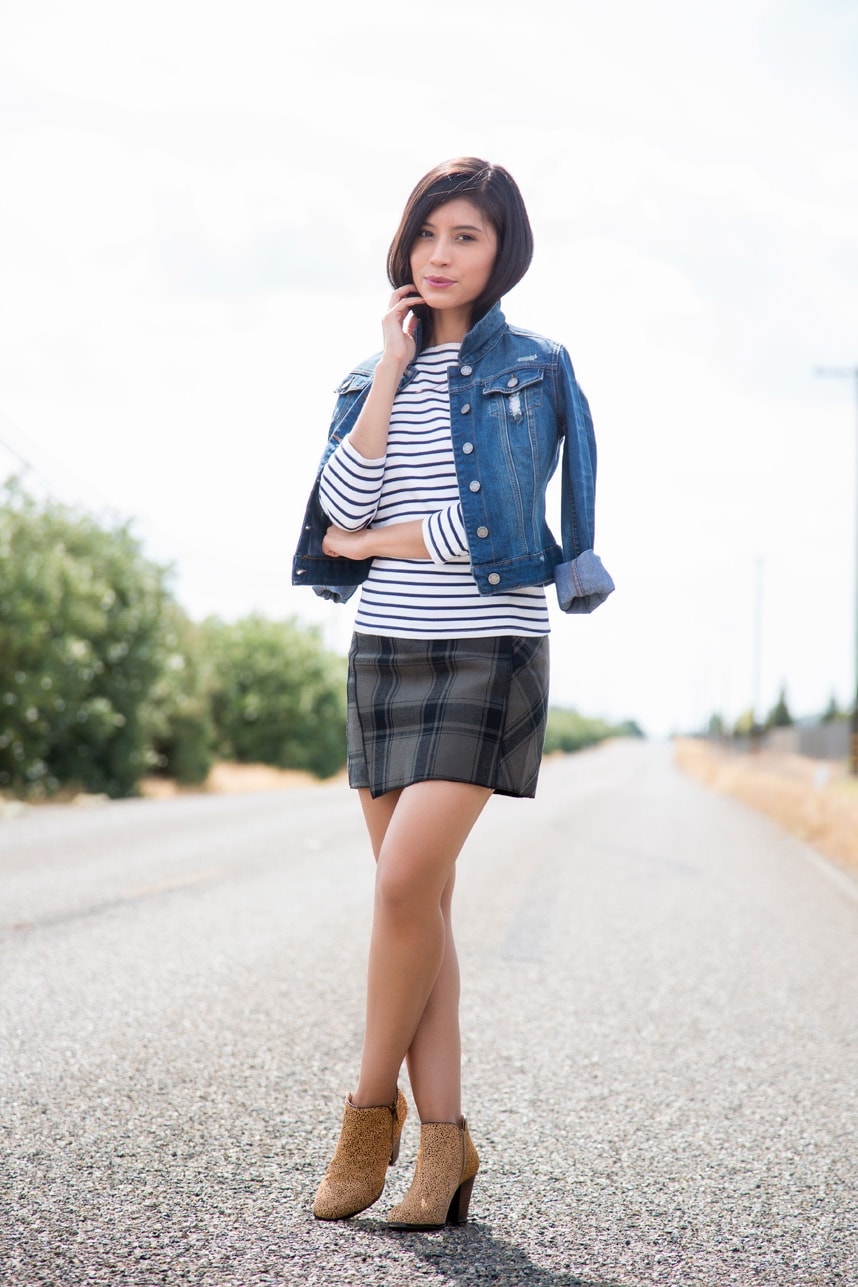 A Casual Way to Wear a Plaid Skirt - Visit Stylishlyme.com for more outfit inspiration and style tips