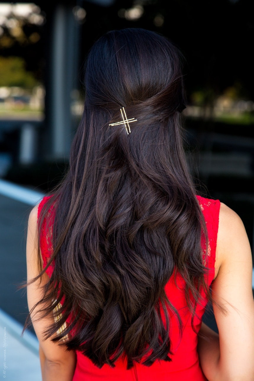 Gold Hair Bobby Pins - Hairstyle - Visit Stylishlyme.com for more outfit inspiration and style tips