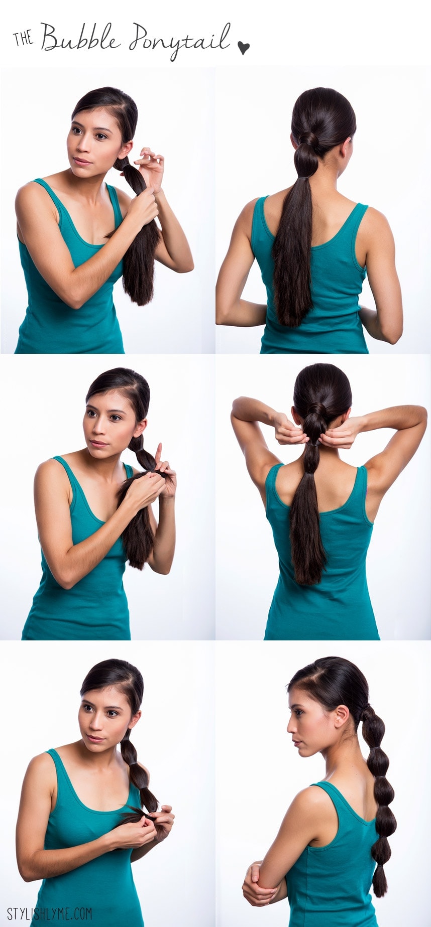 bubble ponytail hairstyle tutorial on Stylishlyme.com