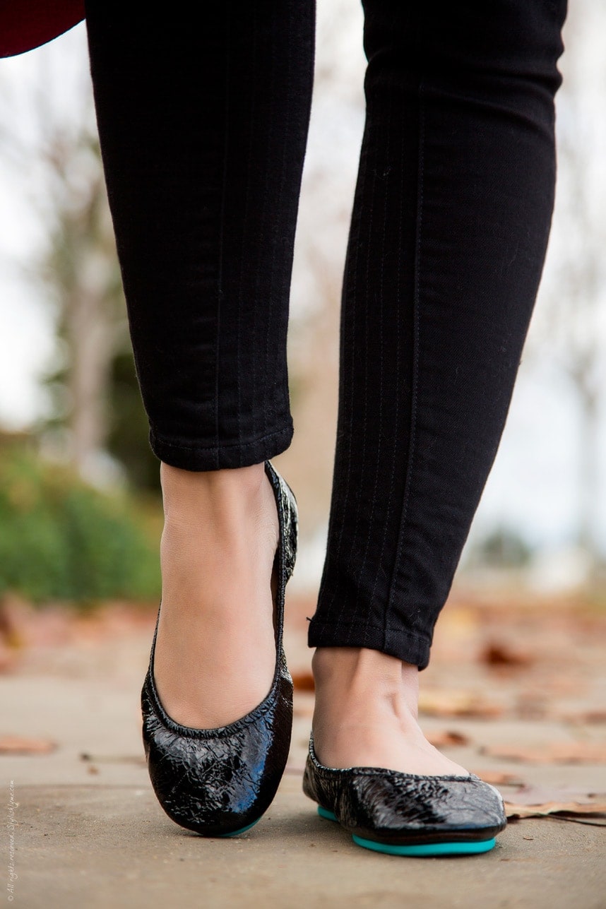 Tieks flats in Black - Visit Stylishlyme.com for more outfit inspiration and style tips