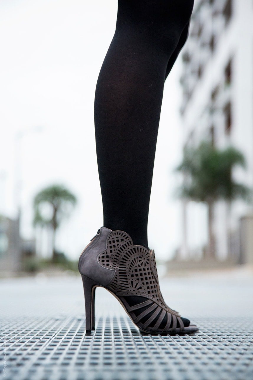 lasercut gray heels - stylishlyme.com