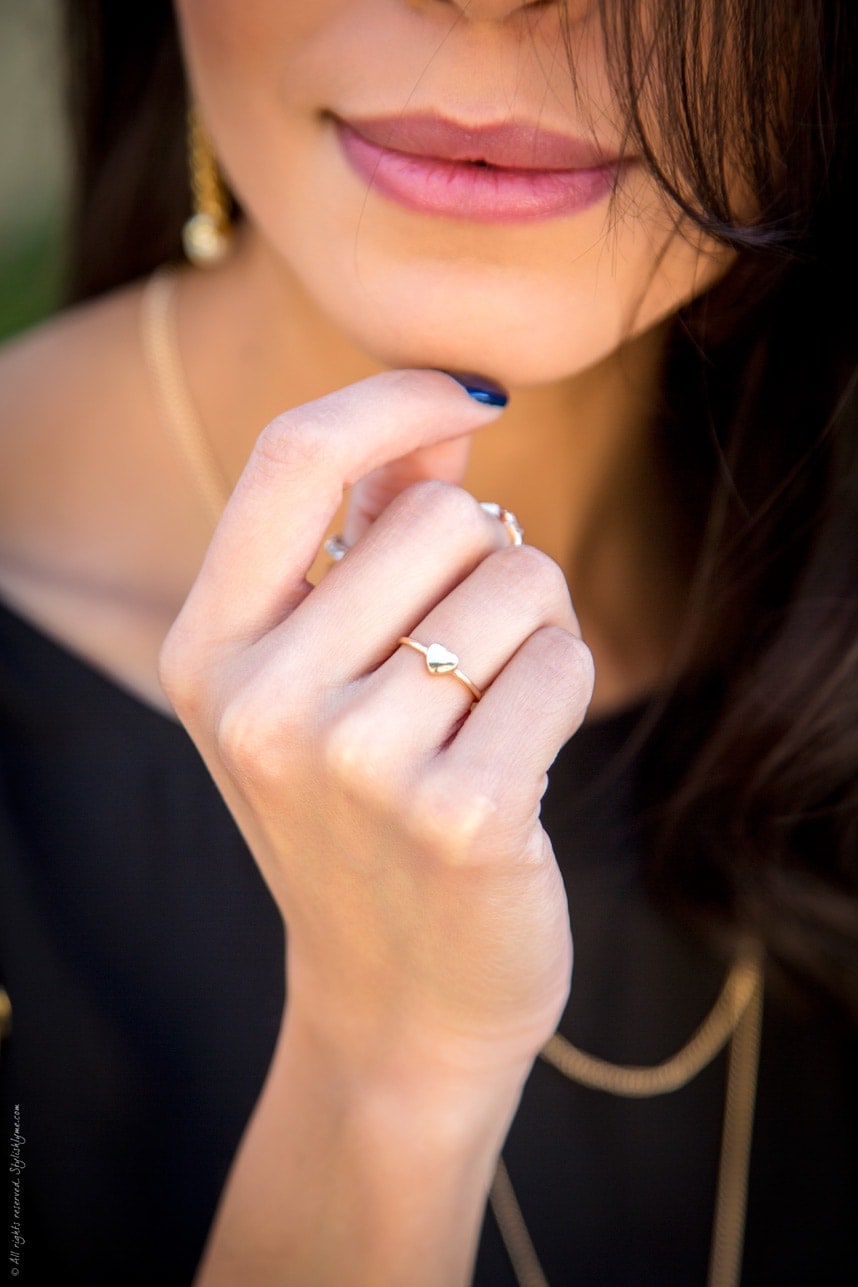Dainty Gold Heart Shapped Ring