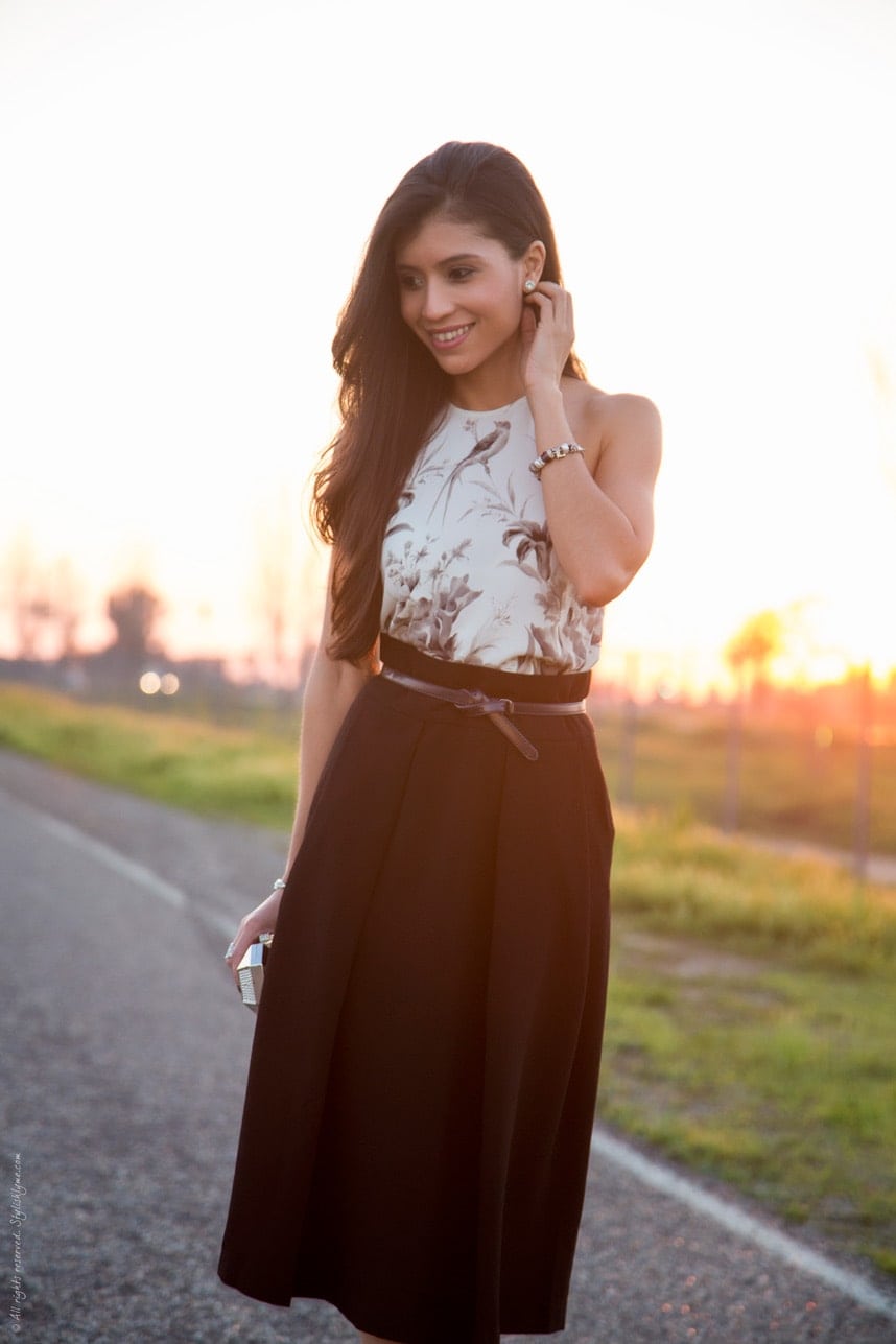 Midi Skirt outfit for an evening out - stylishlyme.com