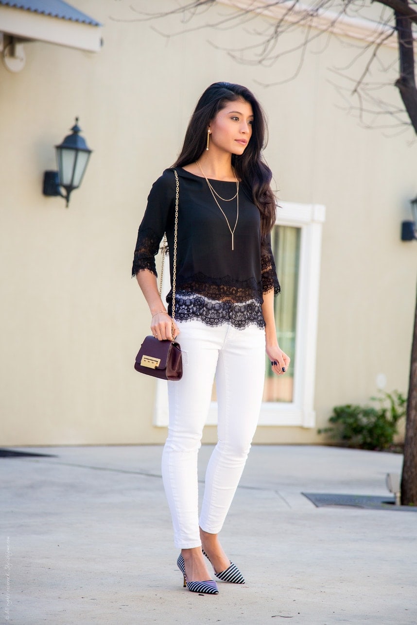 What to Wear with White Jeans - A Dressed Up Outfit 