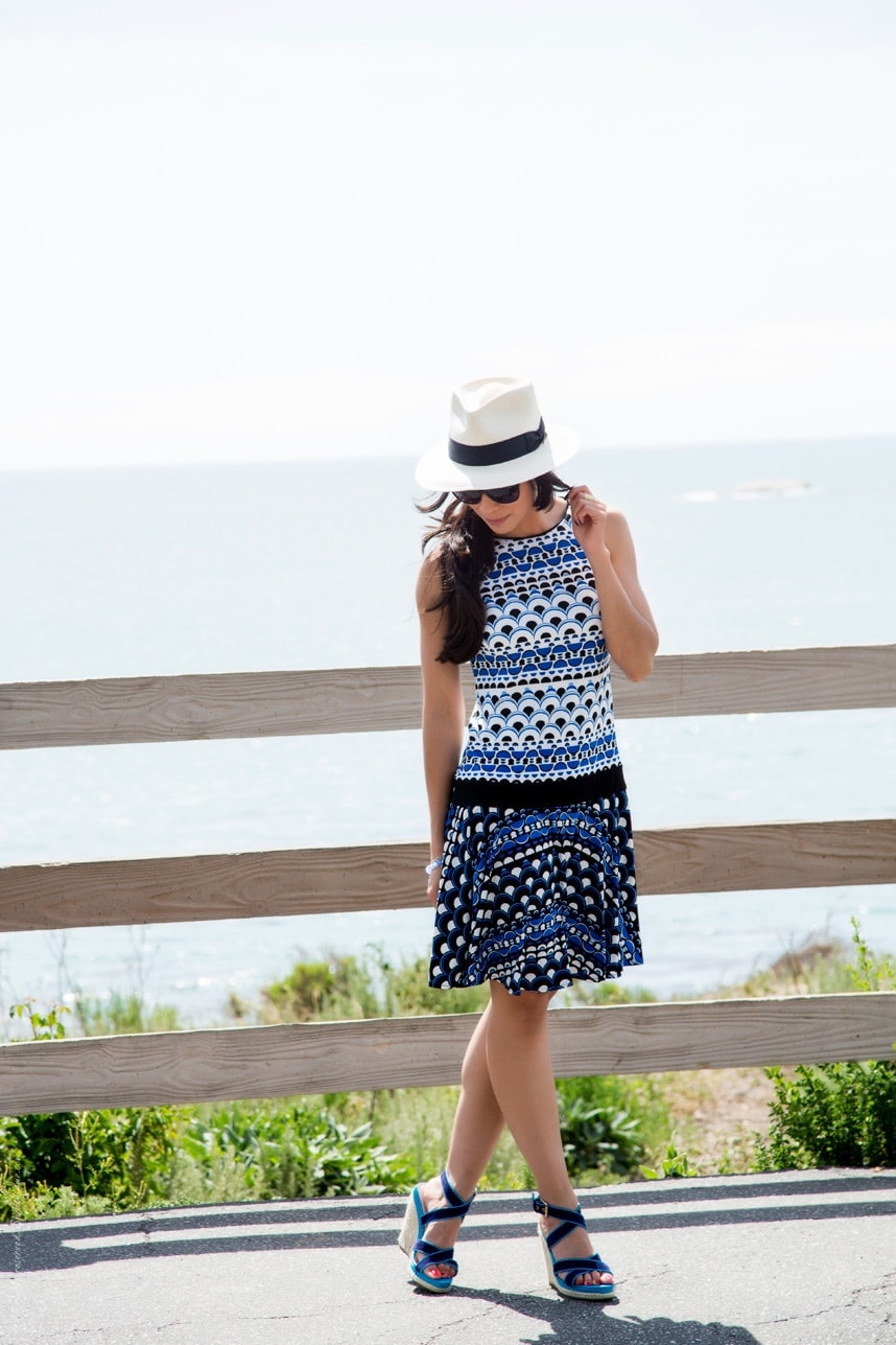 blue printed dress for the beach - Visit Stylishlyme.com for more outfit inspiration and style tips