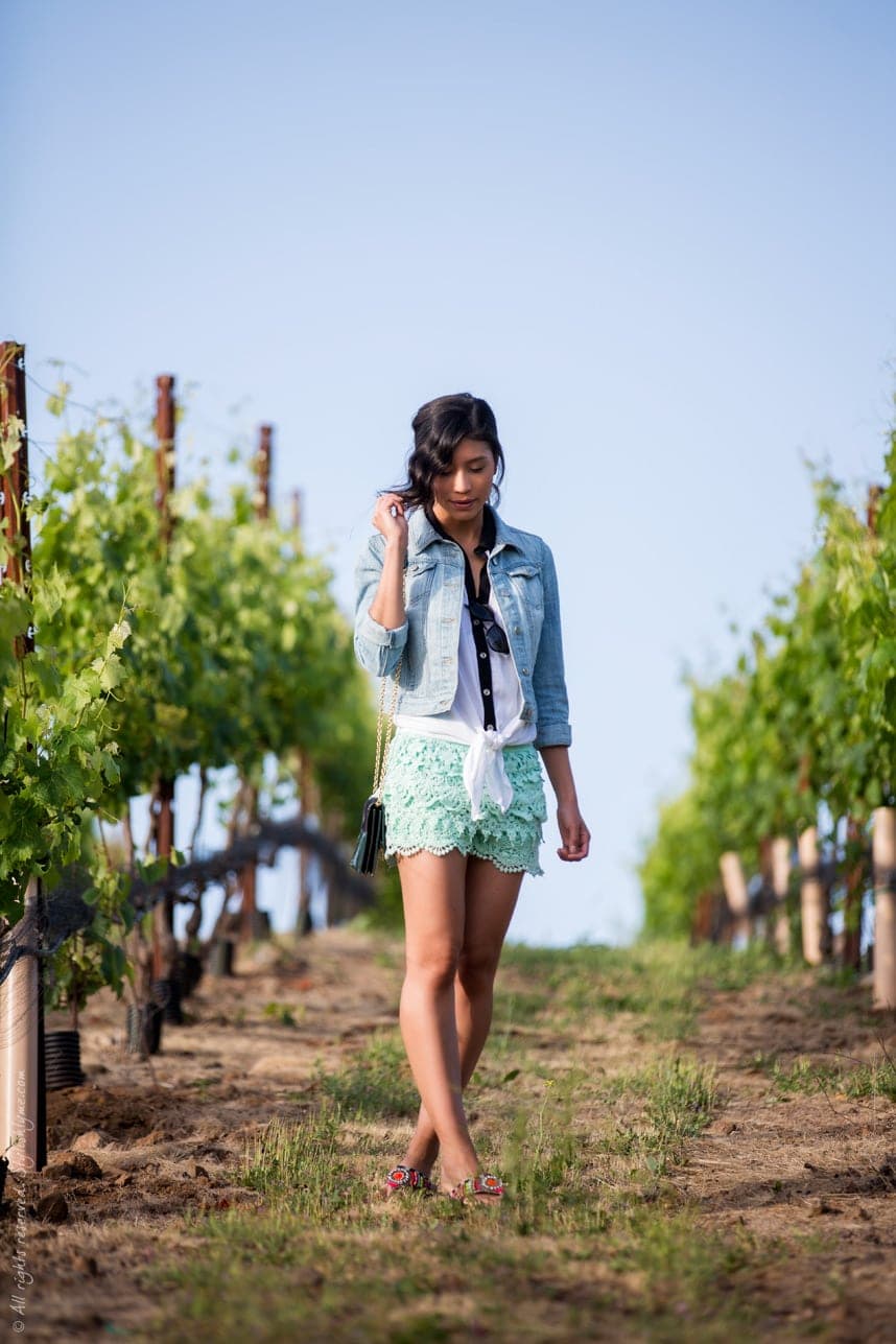 cute crochet shorts - what to wear to a winery in Napa
