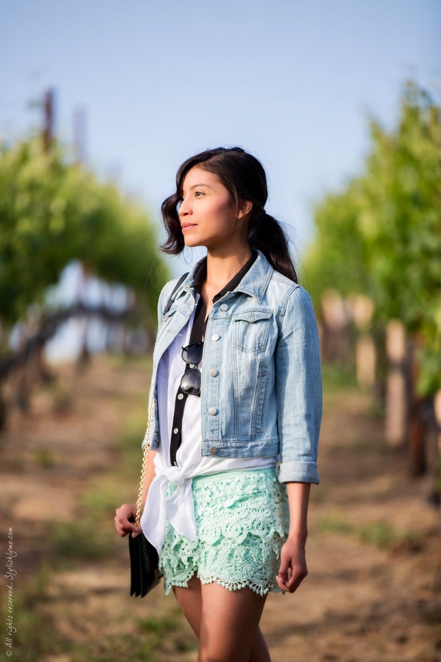 cute spring outfit for wine tasting in Napa Valley